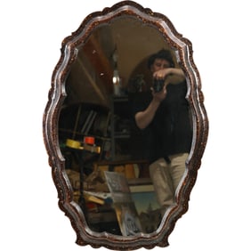 Faux Tortoise Shell 1976 Framed Mirror 39 in. x 25 in.