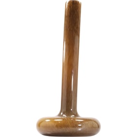 Mid-Century Modern Tall Cylindtical Brown Art Glass Vase 24 in. height with Round Squat Base