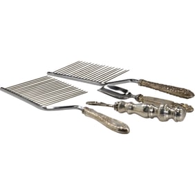 [4] Sterling Handles 2 Cake Slicing Combs, Bottle Opener and Spoon Scoop
