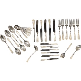 Sterling Silver Band, MOP Mother of Pearl Handels Flatware - See Pictures for Item Count