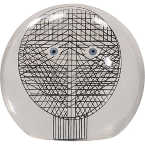 Vintage Merle Edelman Pop-Art Desktop Sculpture, Acrylic Paperweight, 1970s