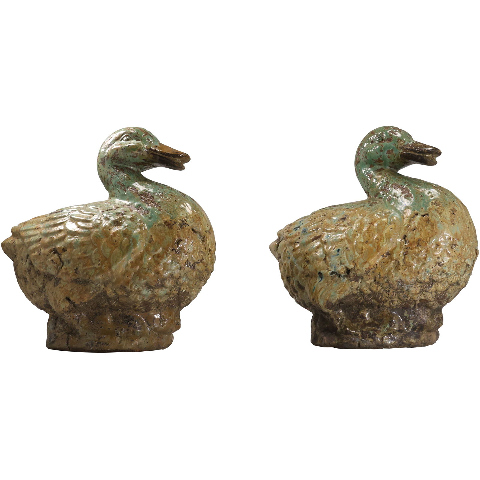 2 Chinese Tang Dynasty Sancai Style Glazed Pottery Duck Sculptures 12 in. x 14 in. (1 of 20)