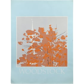 1980s WOODSTOCK POSTER by Artist Robert Angeloch, Blue Border Prototype