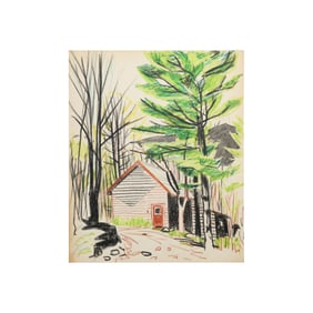 Robert Angeloch, Signed Initials Dated 1954 "My Speare Rd Studio, Formerly Emil Ganso's" Watercolor