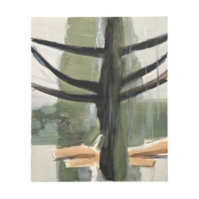 Robert Angeloch, Unsigned, Tree in Forest Landscape, Watercolor Painting on Paper