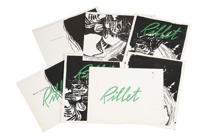 Robert Angeloch, 7 Assorted Woodcuts on Paper "Rillet", Couple Signed Robert Angeloch