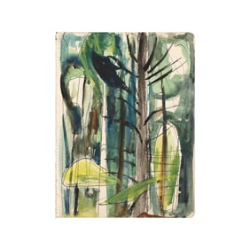 Robert Angeloch, Unsigned Watercolor Painting, Modernism Woodland Landscape