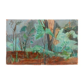Robert Angeloch, Signed Watercolor Painting, Landscape of Natural Vegetation, Trees