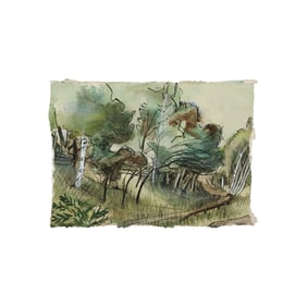 Robert Angeloch, Double Sided Unsigned Watercolor Paintings on Paper, Woodland Landscapes