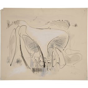 Robert Angeloch, Modernism Landscape Ink Drawing on Paper, Unsigned