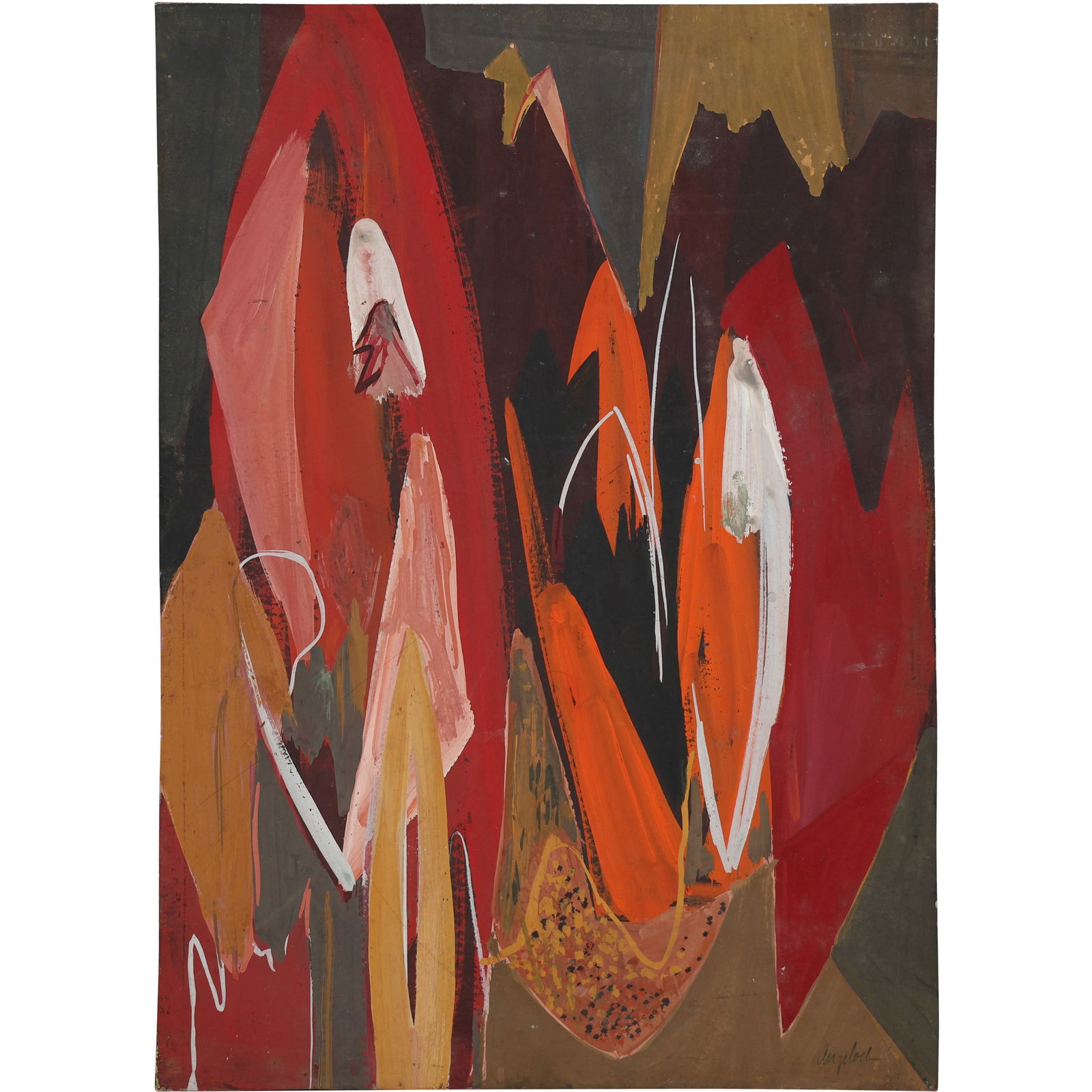 Robert Angeloch, Signed, Watercolor Painting on Paper, Modernism Abstract (1 of 10)