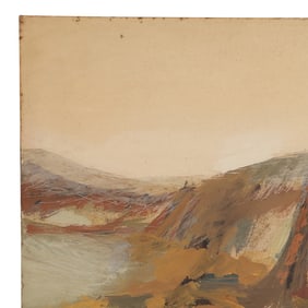 Robert Angeloch, Unsigned, Watercolor Painting on Paper, Coastal Sunset