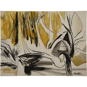 Robert Angeloch, Signed and Dated 1958, Watercolor Painting on Paper, Landscape