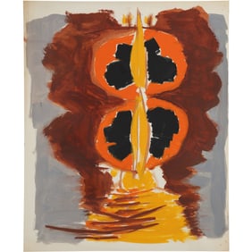 Robert Angeloch, Unsigned, Watercolor Painting on Paper, Abstract Modernism Landscape