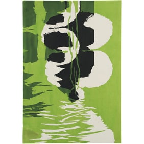 Robert Angeloch, Unsigned, Watercolor Painting on Paper, Green Abstract Modernism