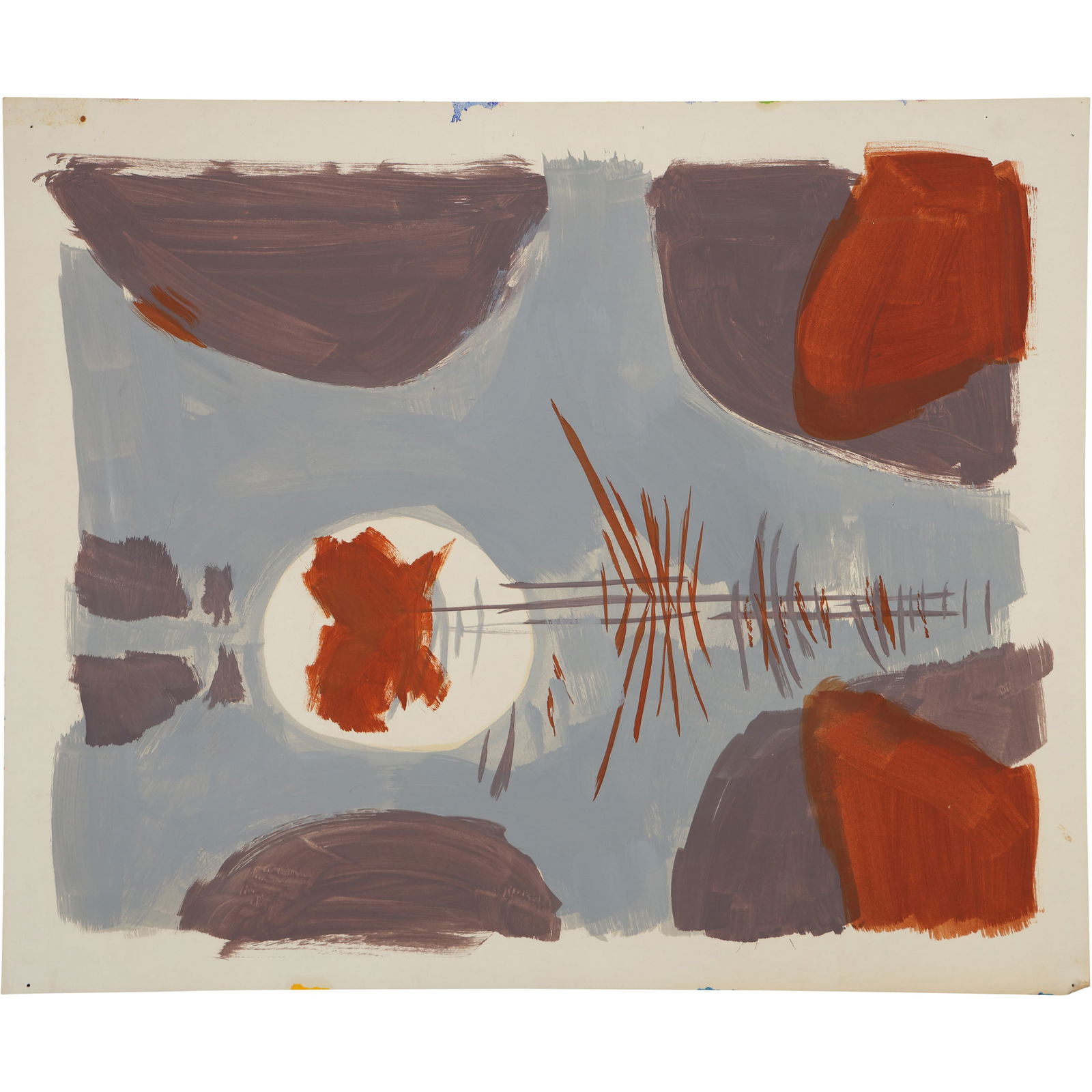 Robert Angeloch, Unsigned, Watercolor Painting on Paper,  Abstract Modernism Landscape (1 of 10)
