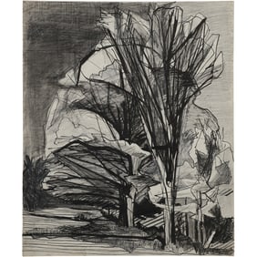 Robert Angeloch, Unsigned, Ink Drawing on Paper, Landscape