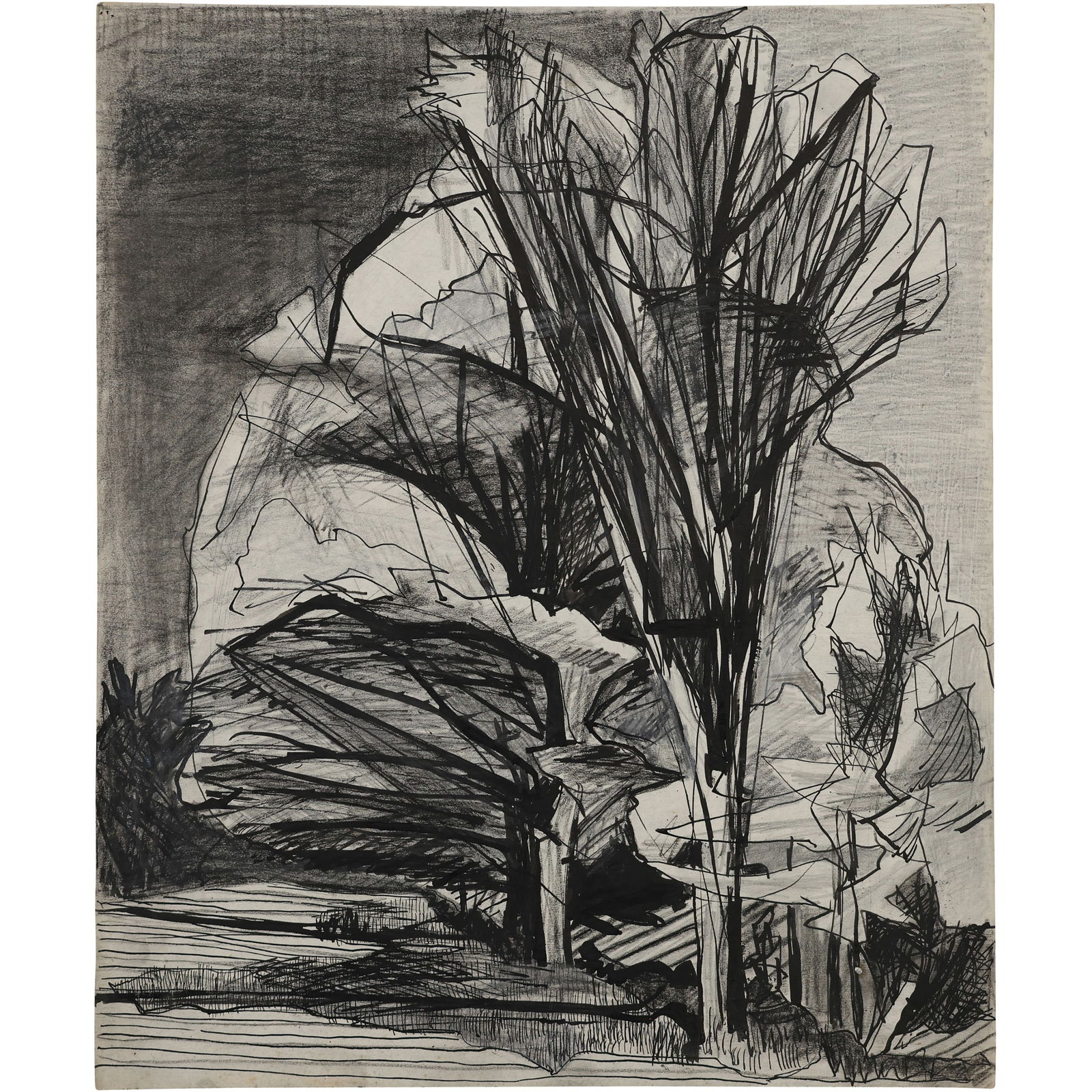 Robert Angeloch, Unsigned, Ink Drawing on Paper, Landscape (1 of 10)