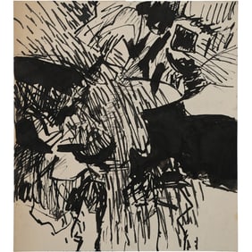 Robert Angeloch, Unsigned, Ink Drawing on Paper, Landscape
