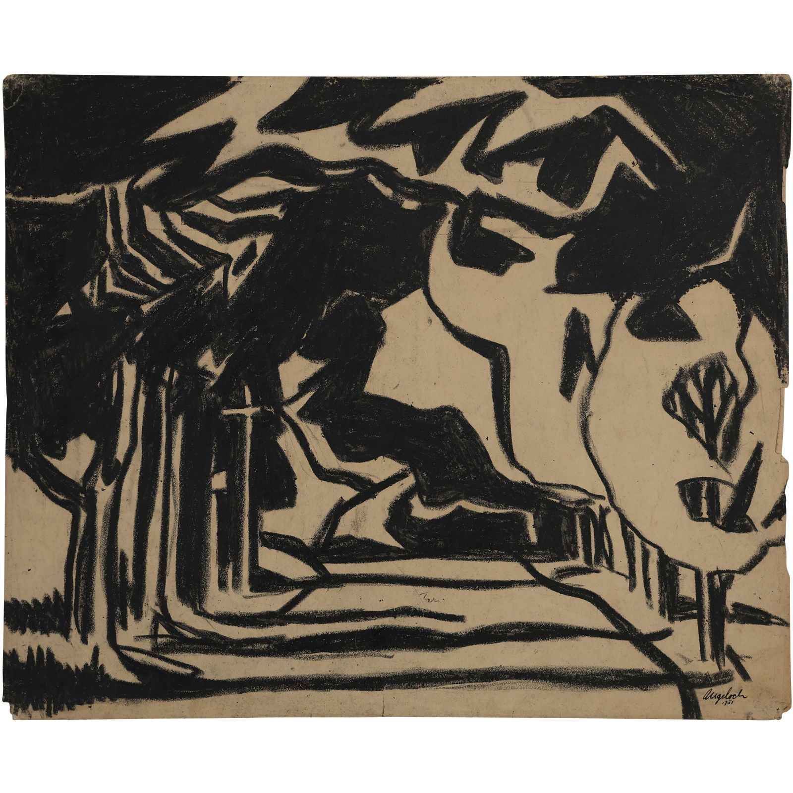 Robert Angeloch, Unsigned, Ink Drawing on Paper, Landscape (1 of 10)