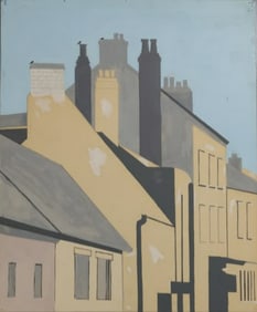 Robert Angeloch, Unsigned, Watercolor Painting, Study for Serigraph "Warchet" Somerset