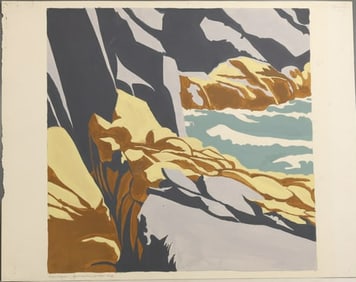 Robert Angeloch, Unsigned, Watercolor Painting, "Monhegan - Squeaker Cove at Low Tide"