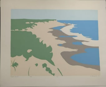 Robert Angeloch 1922-2011, Color Woodcut, Signed, Dated 1981, "Nauset Beach" #2/25, S#48