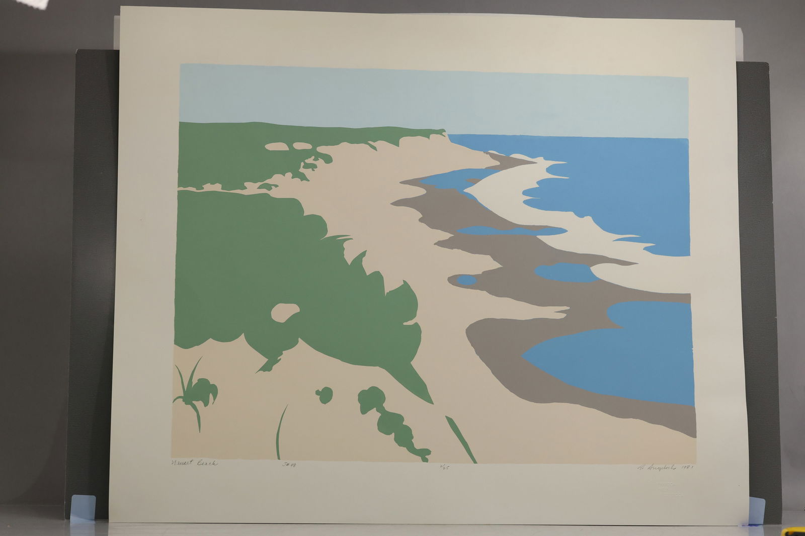 Robert Angeloch 1922-2011, Color Woodcut, Signed, Dated 1981, "Nauset Beach" #2/25, S#48 (1 of 12)