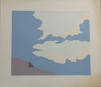 Robert Angeloch 1922-2011, Color Woodcut, Deaf/ESP, "Minister's Face" #18/20