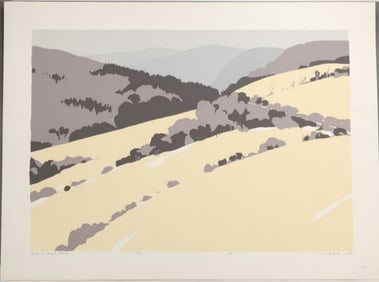 Robert Angeloch 1922-2011, Color Woodcut, Signed, Dated 1982, "Road to Grand Gorge" #5/20