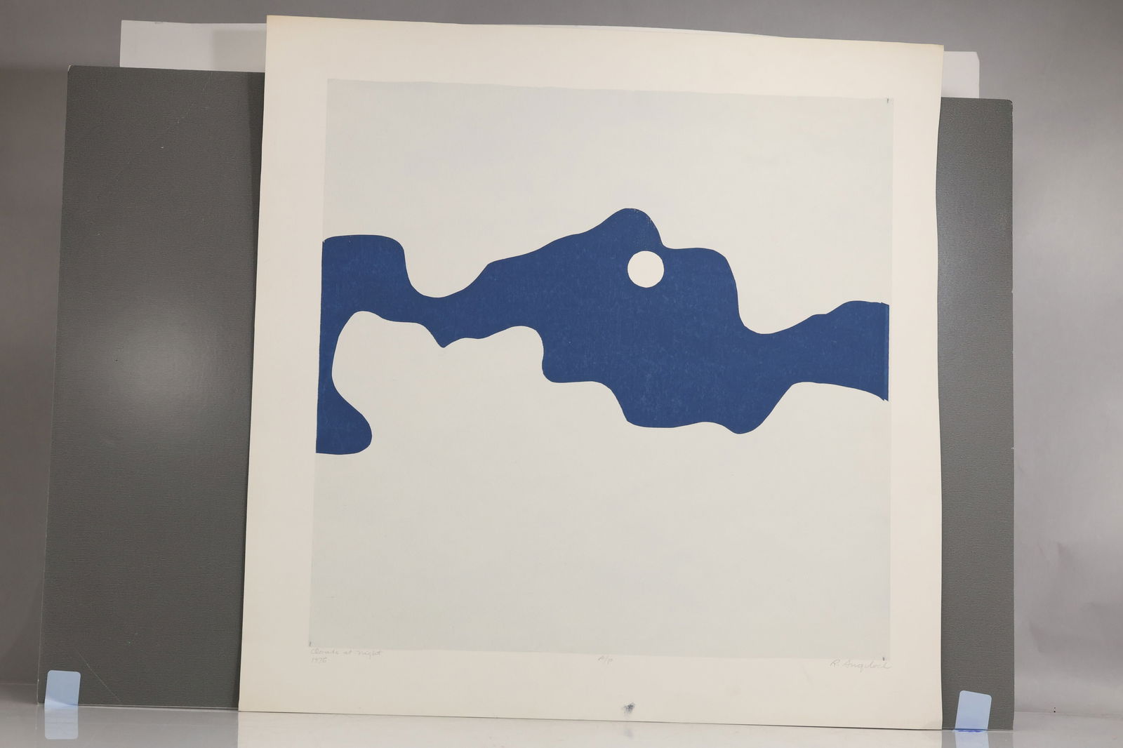 Robert Angeloch 1922-2011, Color Woodcut Signed, Dated 1976, "Clouds at Night" A/P (1 of 7)