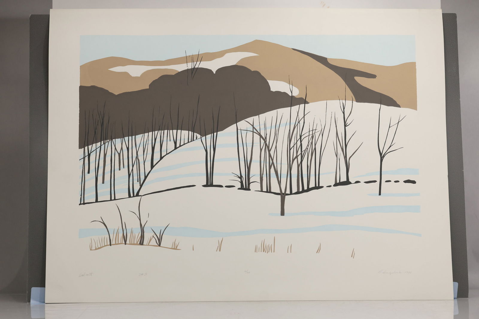 Robert Angeloch 1922-2011, Color Woodcut, Signed, Dated 1988, "Halcott" #12/20, S#59 (1 of 14)