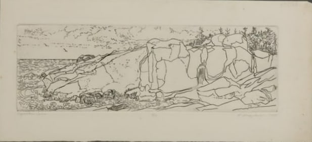 Robert Angeloch 1922-2011, Etching "Squeaker Cove" #1/10, Signed
