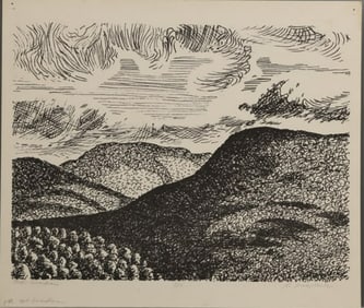 Robert Angeloch 1922-2011, Lithograph on Paper, Signed, "Mt Guardian" #3/10, P#43