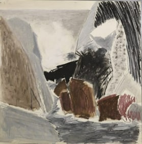 Robert Angeloch 1922-2011, Watercolor on Paper, Signed, Seascape Crashing Waves on Rocks