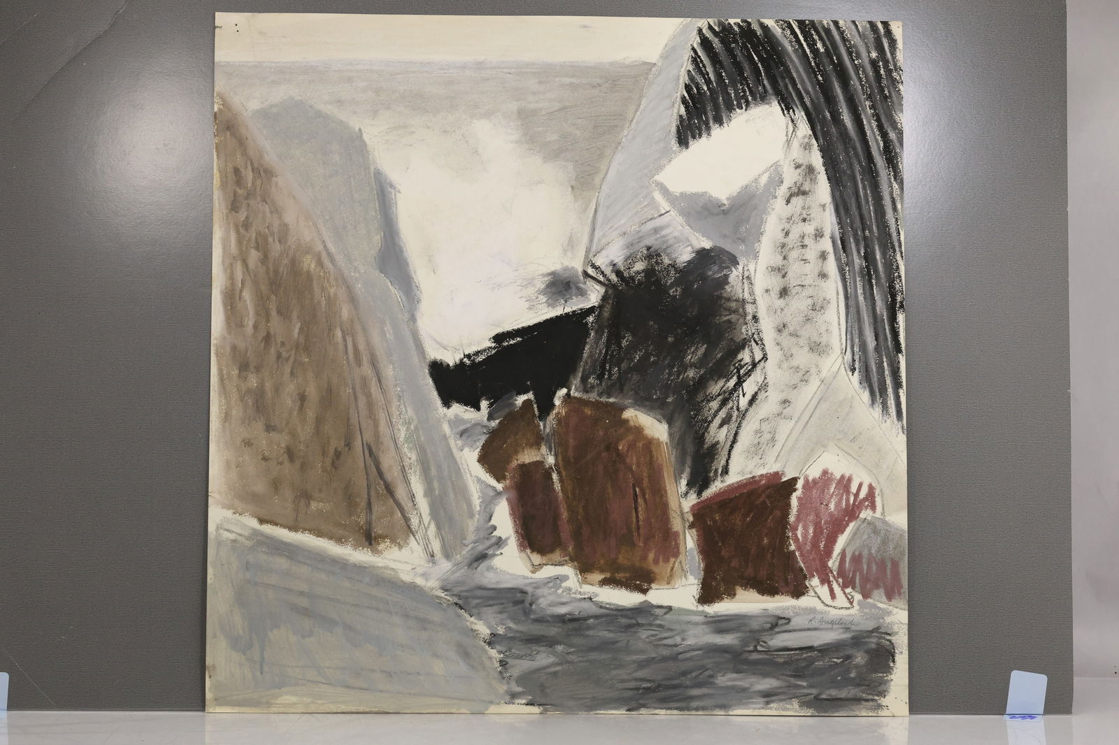 Robert Angeloch 1922-2011, Watercolor on Paper, Signed, Seascape Crashing Waves on Rocks (1 of 20)