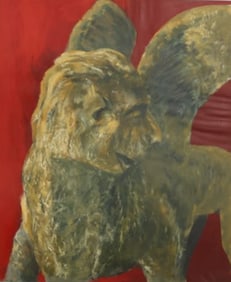 Robert Angeloch 1922-2011, Oil Painting on Paper, Signed, Griffin