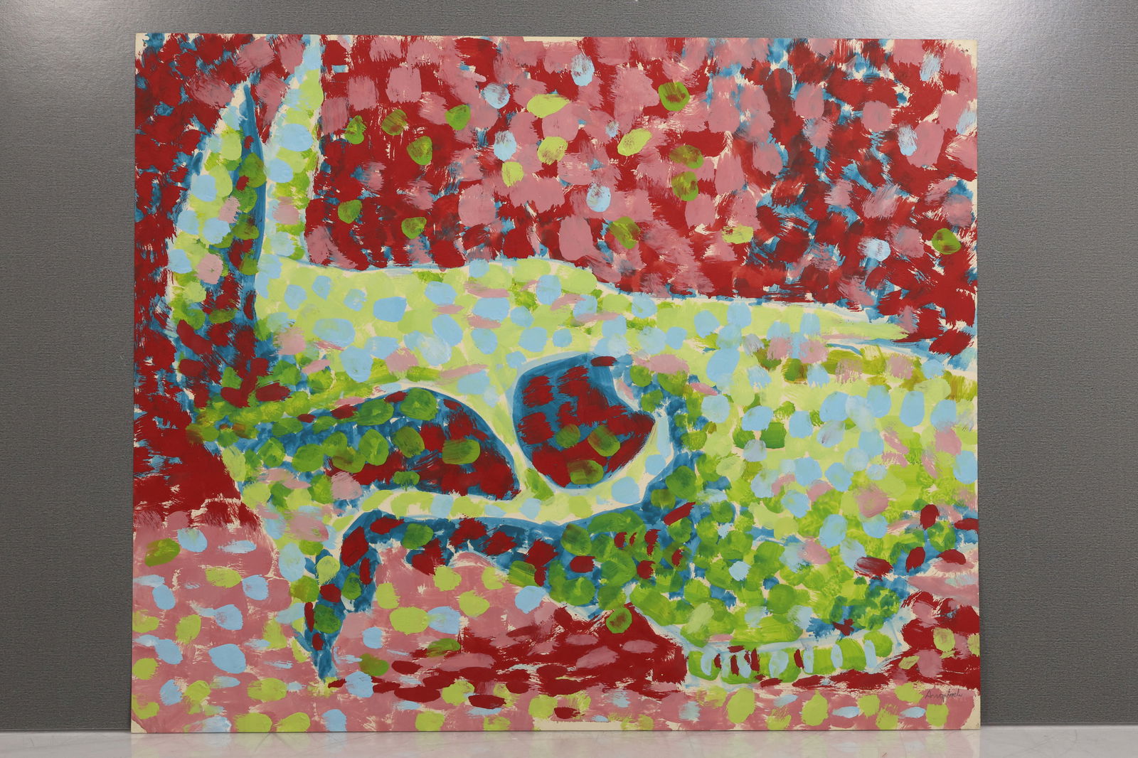 Robert Angeloch 1922-2011, Oil Painting on Board, Signed, Pontilism (1 of 14)