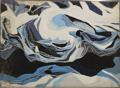 Robert Angeloch 1922-2011, Oil Painting on Board, Signed, Dated 1955, Snow and Ice