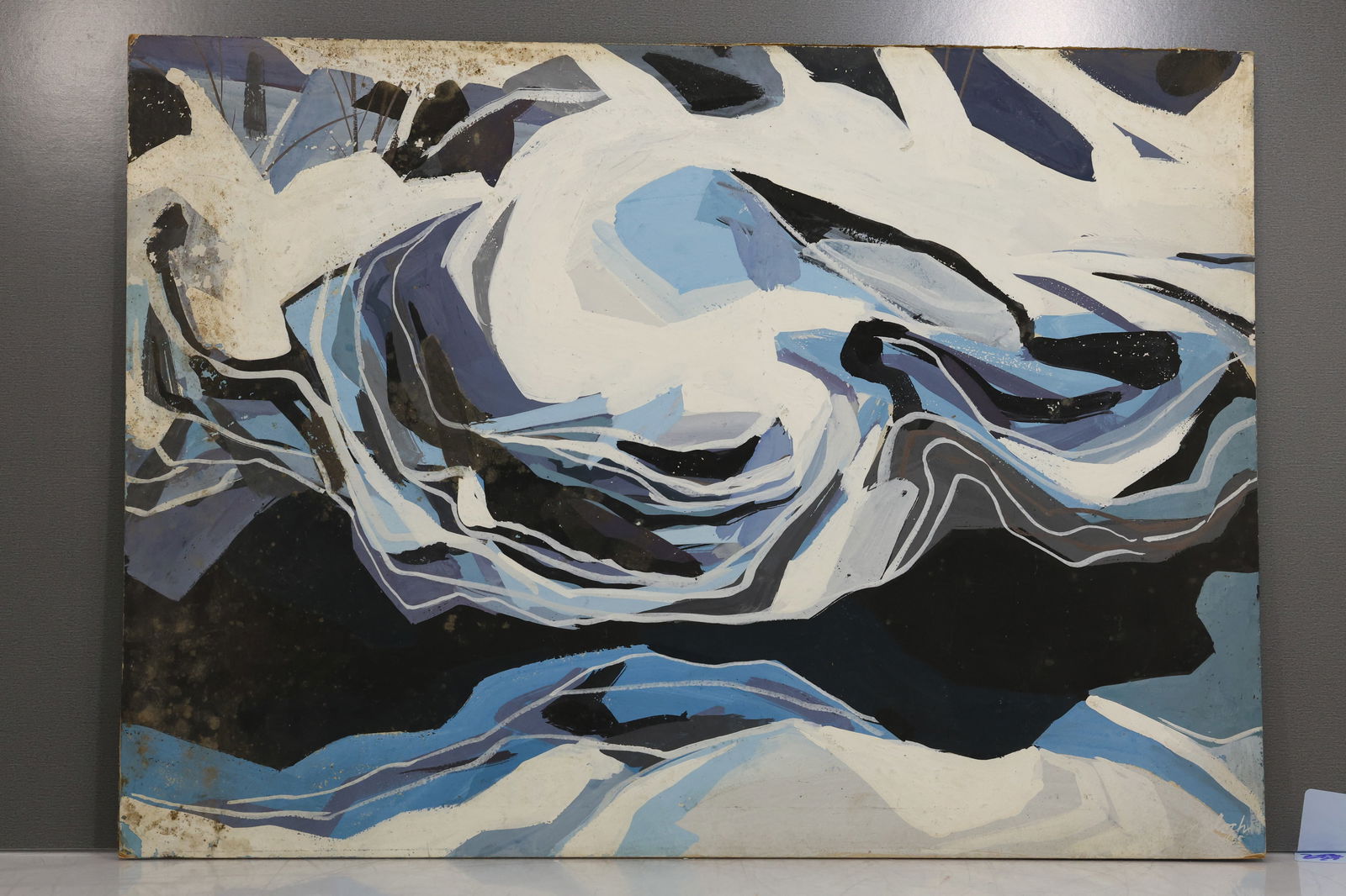 Robert Angeloch 1922-2011, Oil Painting on Board, Signed, Dated 1955, Snow and Ice (1 of 14)