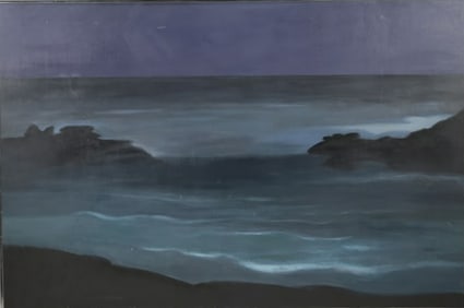 ROBERT ANGELOCH 1922-2011, Large Oil on Board Painting, Signed, Dated 1994/97"Cove At Night"