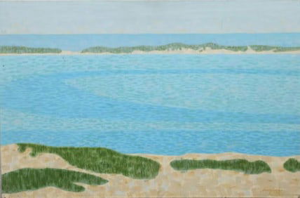 ROBERT ANGELOCH 1922-2011, Oil on Board Painting, Signed, Dated 1971, "MONOMOY" Seascape