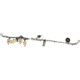 2 Sterling Silver Charm Bracelets: Sterling Bracelet with 3 Sterling Charms 8 in.; Sterling Bracelet