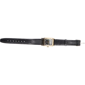 10K Gold Filled Chalet Neuchate Wristwatch with Emeralds, 1 1/2 in. x 7/8 in.
