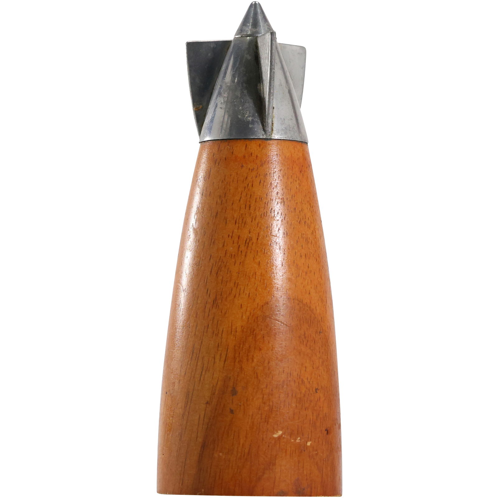 Vintage Mid-Century Modern Marlux Rocket Peppermill made of Teak and Pewter 7 in. height: Vintage Mid-Century Modern Marlux Rocket Peppermill made of Teak and Pewter 7 in. height. size: 7 h, 2.5 x 2.5 w S:A