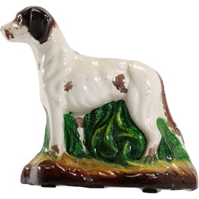 Cast Iron Doorstop Figural Hunting Dog Pointer in Orignal Paint Finish