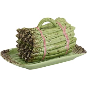 Bordallo Pinheiro Portugal Asparagus Tureen Green Ceramic