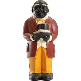 Novelty Cast Iron " Uncle Moses" Figural Bank in Original Paint Finish, 11 in. height