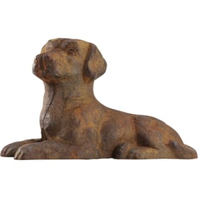 Vintage Cast Iron DOG Figural Doorstop 5.75 in. height x 8.75 in. length
