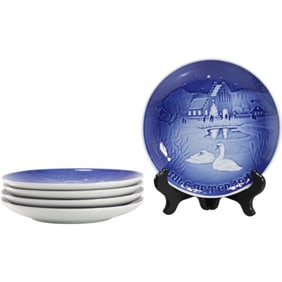 5 Assorted B&G Bing and Grondal Copenhagen Denmark Christmas Plates Blue and White